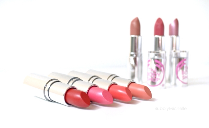 Body Shop Colour Crush lipsticks