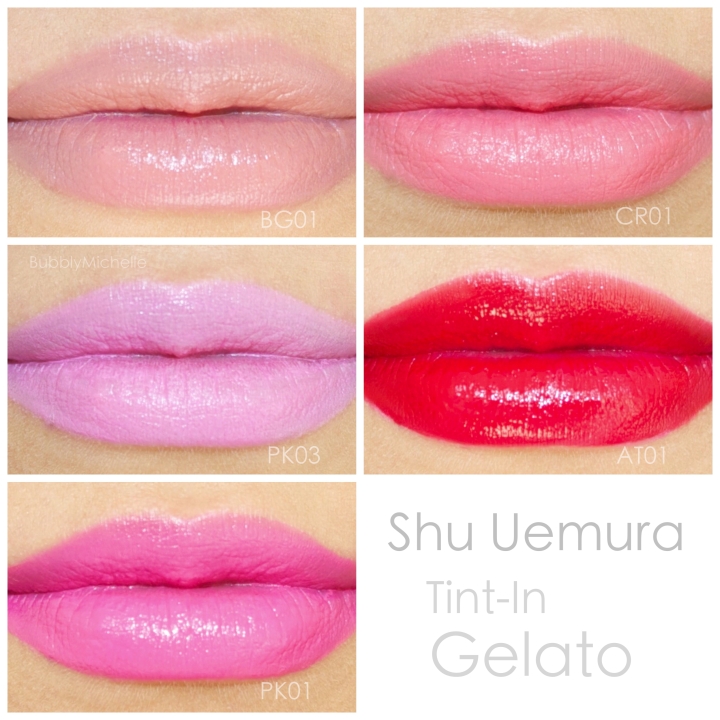 Tint in Gelato Lip swatches Shu Uemura