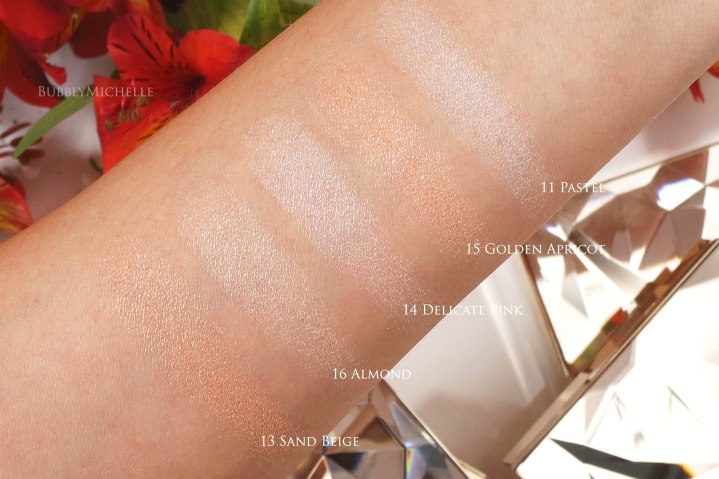 Cle de peau highlighter swatches Almond