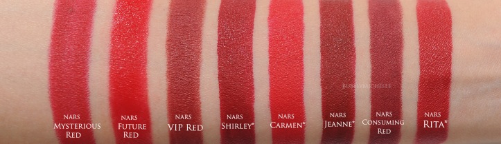NARS Shirley comparison swatches 
