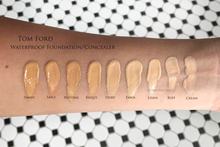 Tom Ford waterproof foundation swatches 