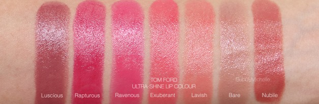 Tom Ford Ultra Shine Lip Colour Swatches